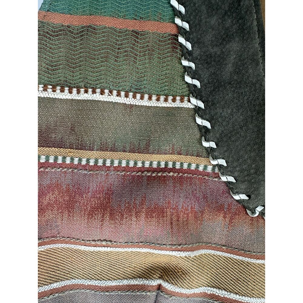 Western Suede Leather Patchwork Tapestry Vest Whi… - image 2